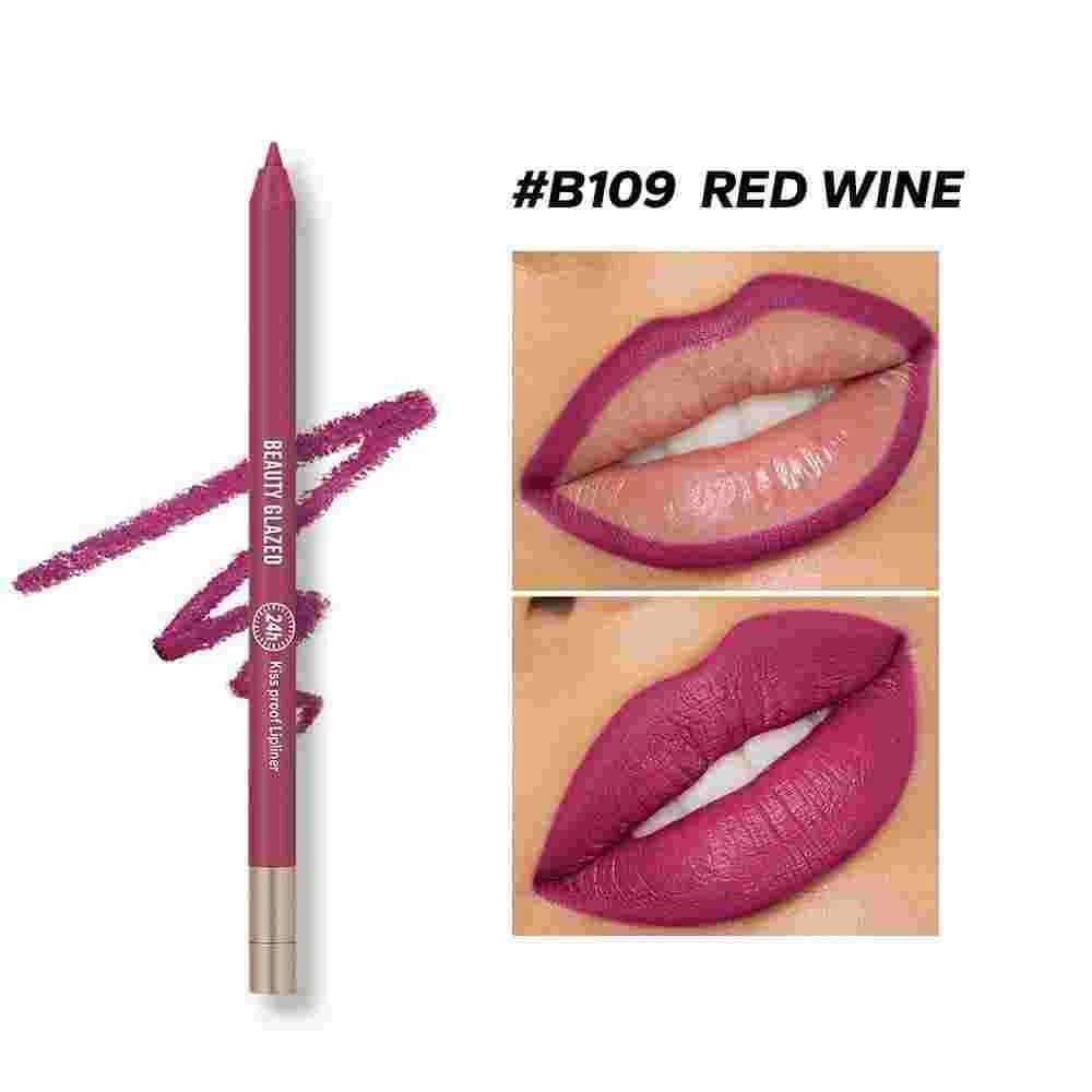 Beauty Glazed Lively Waterproof & Long Lasting Lip Liner B109 Red Wine 0.6g 