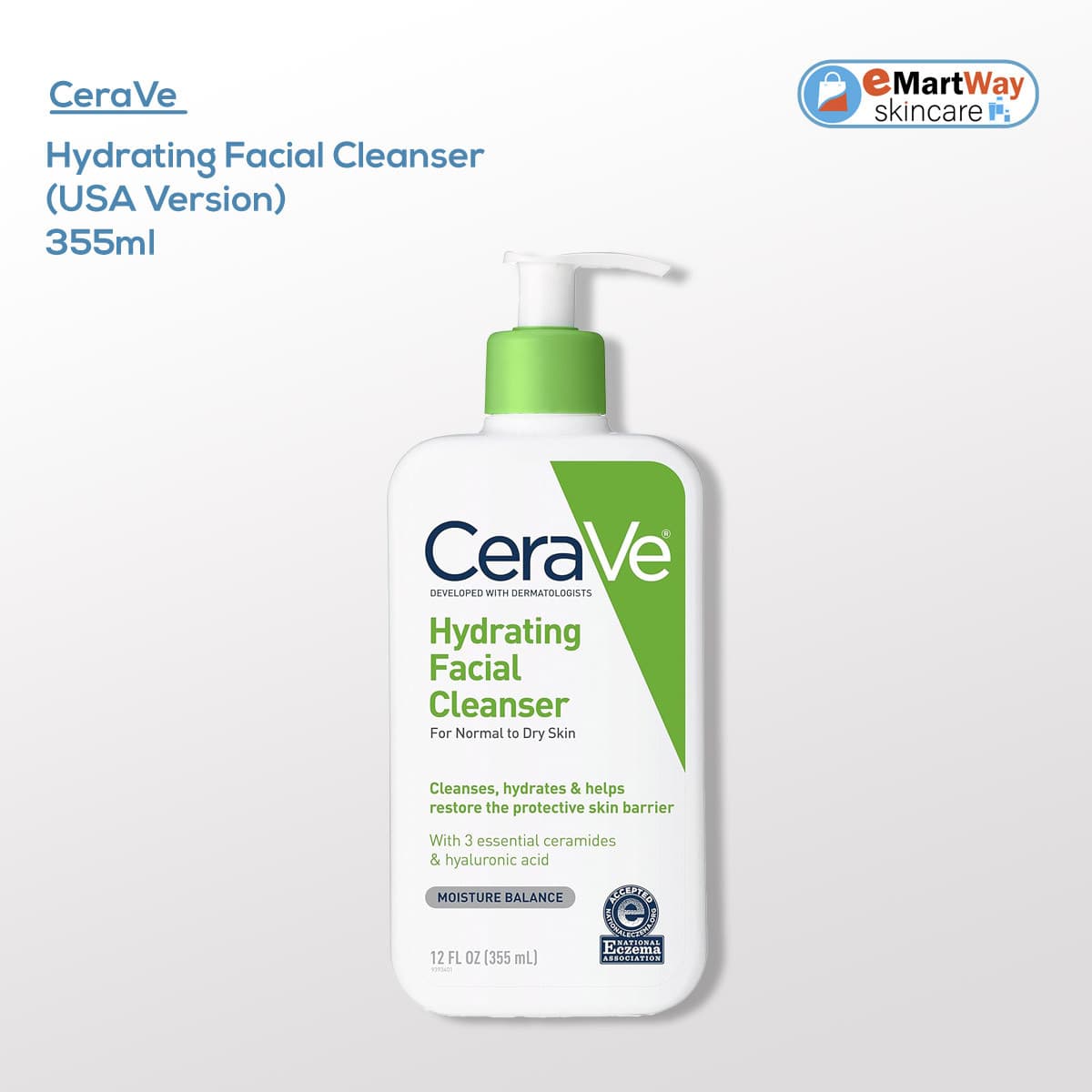 CeraVe Hydrating Facial Cleanser 355ml (USA Version) 