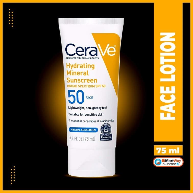 CeraVe Hydrating Mineral Sunscreen SPF 50 Face Lotion 