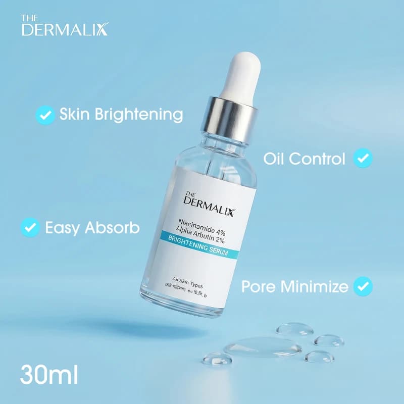 The Dermalix Niacinamide 4% + Alpha Arbutin 2% Brightening Serum 30ml 