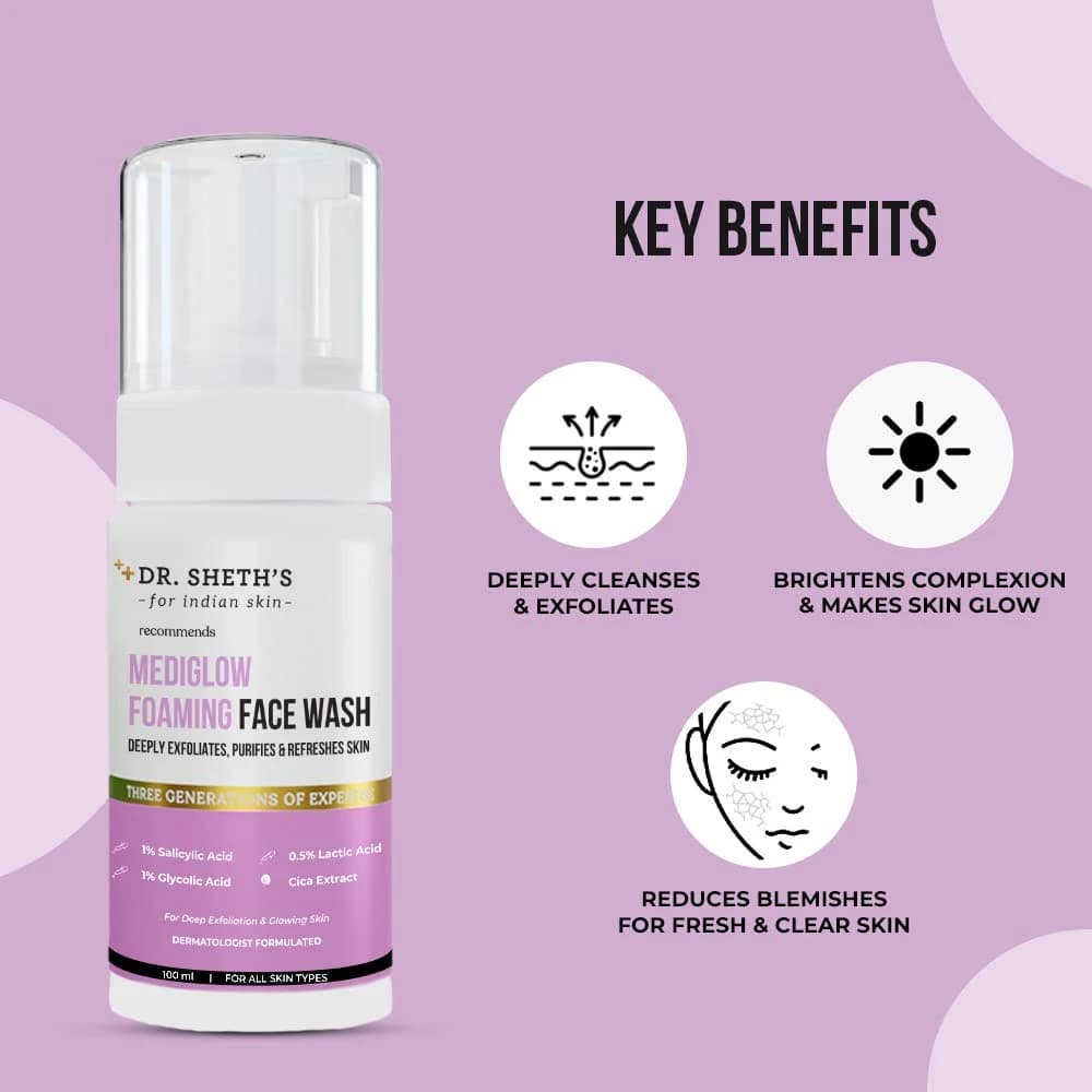 Dr. Sheth’s Mediglow Foaming Face Wash - 100ml (2026/7) 