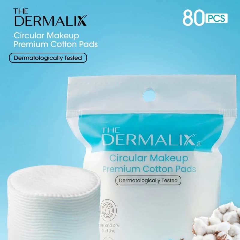 The Dermalix Premium Cotton Pads 80Pcs 