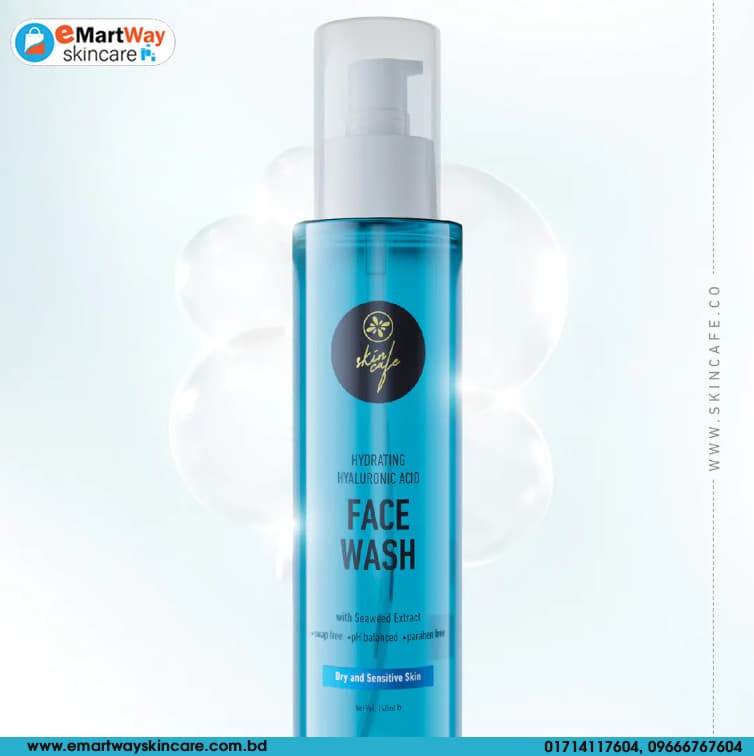 Skin Cafe Hydrating Hyaluronic Acid Face Wash with Seaweed Extract (Dry & Sensitive Skin) 140ml 